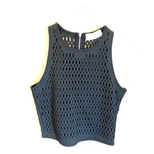 Black, zip back tank, crop top